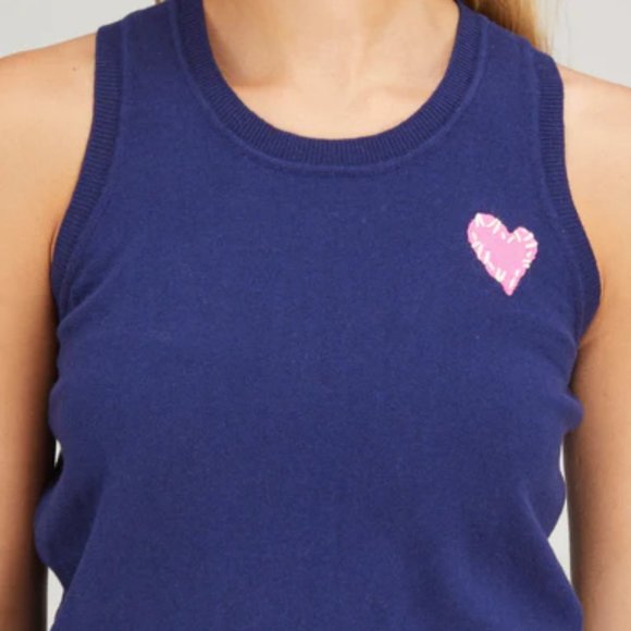 KERRI ROSENTHAL Lola Lounge Tank Top In NAVY - Picture 4 of 4